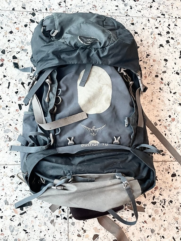 Ospray eather 70 trekkersrugzak met beschermhoes, Ophalen of Verzenden, Zo goed als nieuw, Rugzak