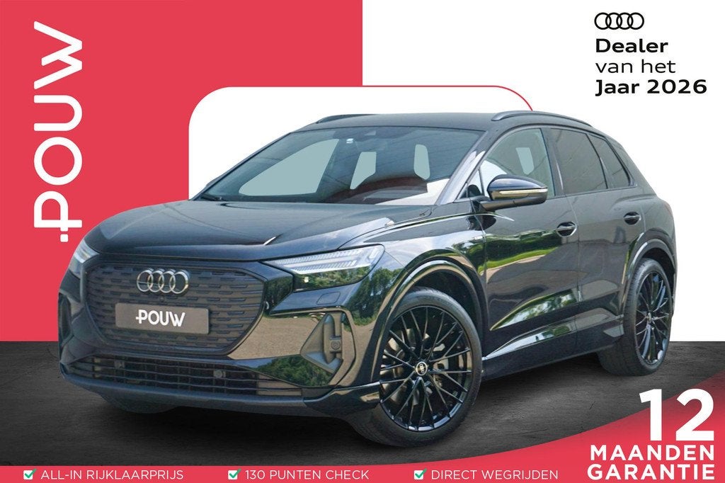 Audi Q4 e-tron 45 286pk S Edition 82 kWh | 21 inch LMV | SoH, Auto's, Audi, Automaat, Achterwielaandrijving, Gebruikt, Zwart