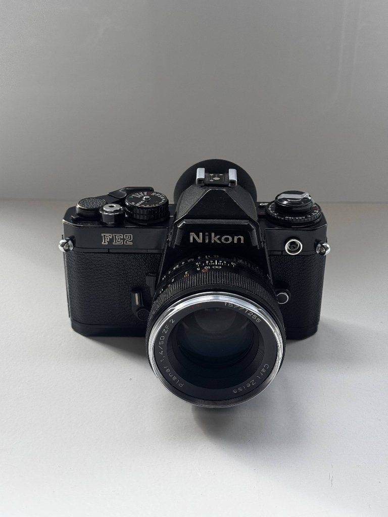 Nikon FE2 + 50mm Zeiss 1.4, Audio, Tv en Foto, Ophalen, Gebruikt, Spiegelreflex, Nikon