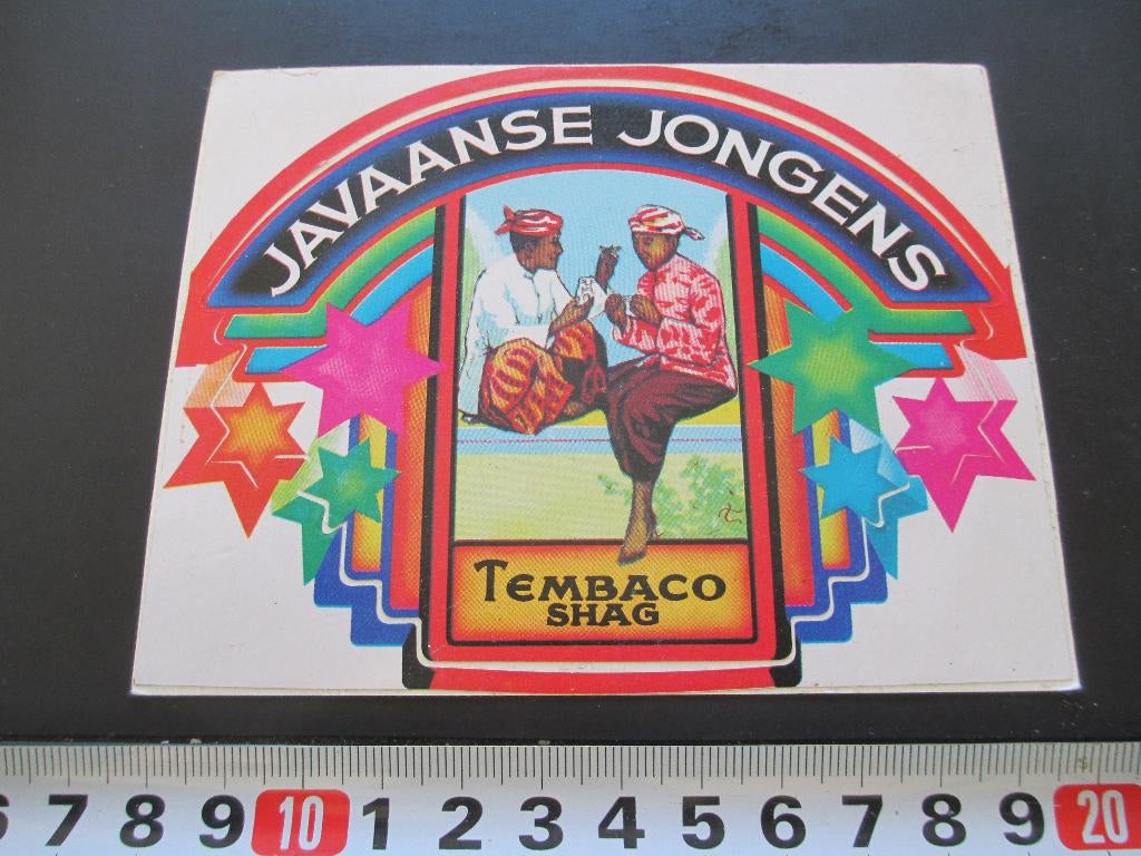 sticker tabak JAVAANSE JONGENS tembaco shag, Ophalen, Zo goed als nieuw