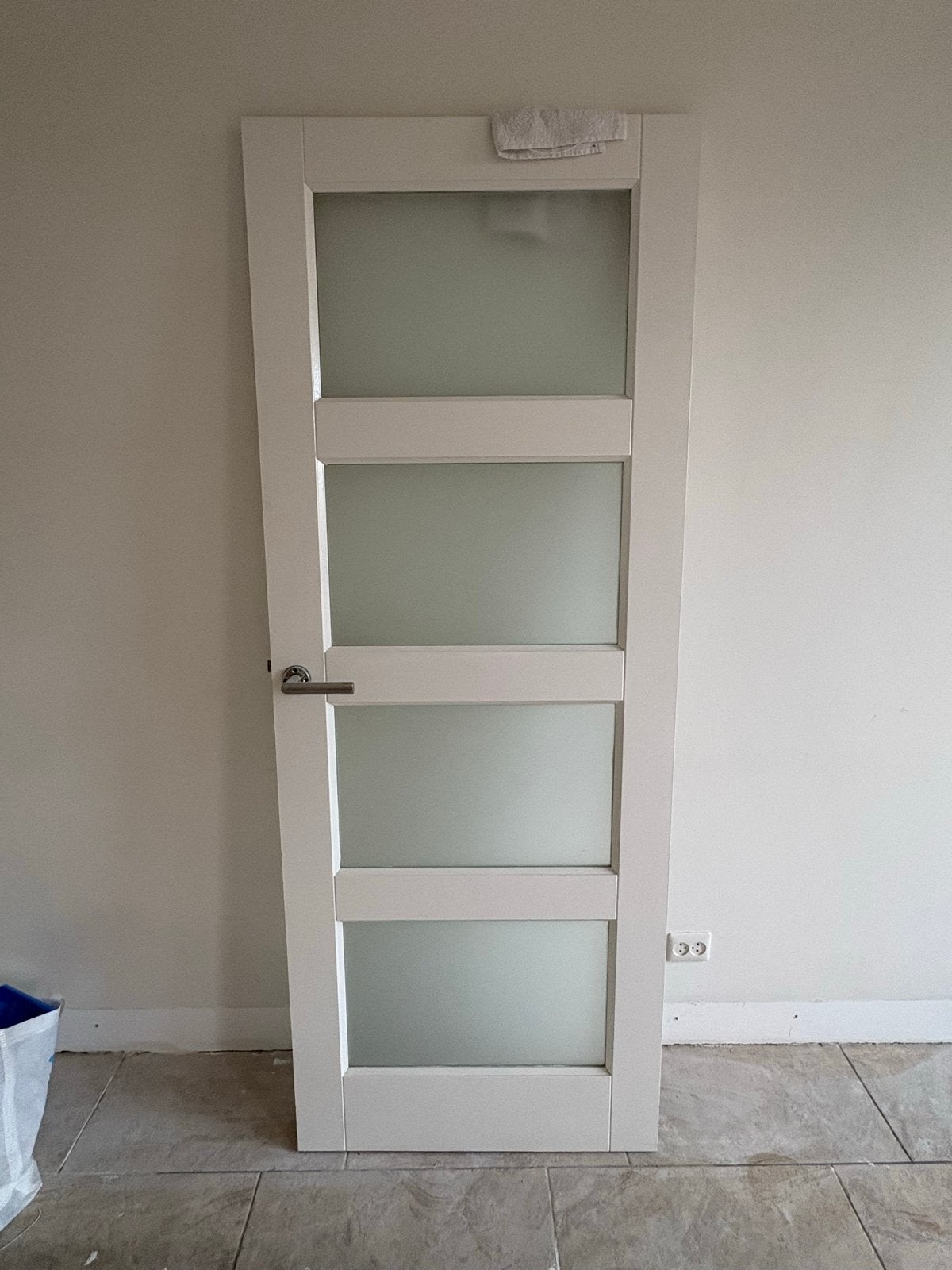Binnendeur met matglas en deurbeslag, Ophalen, Gebruikt, Minder dan 80 cm, Binnendeur