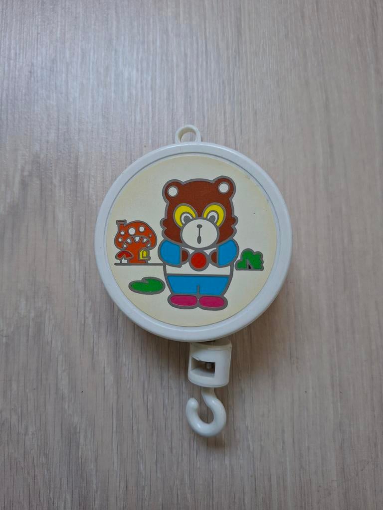 Muziekdoosje met beertje voor mobile - "It's a small world", Kinderen en Baby's, Ophalen of Verzenden, Gebruikt, Mobiel, Met geluid