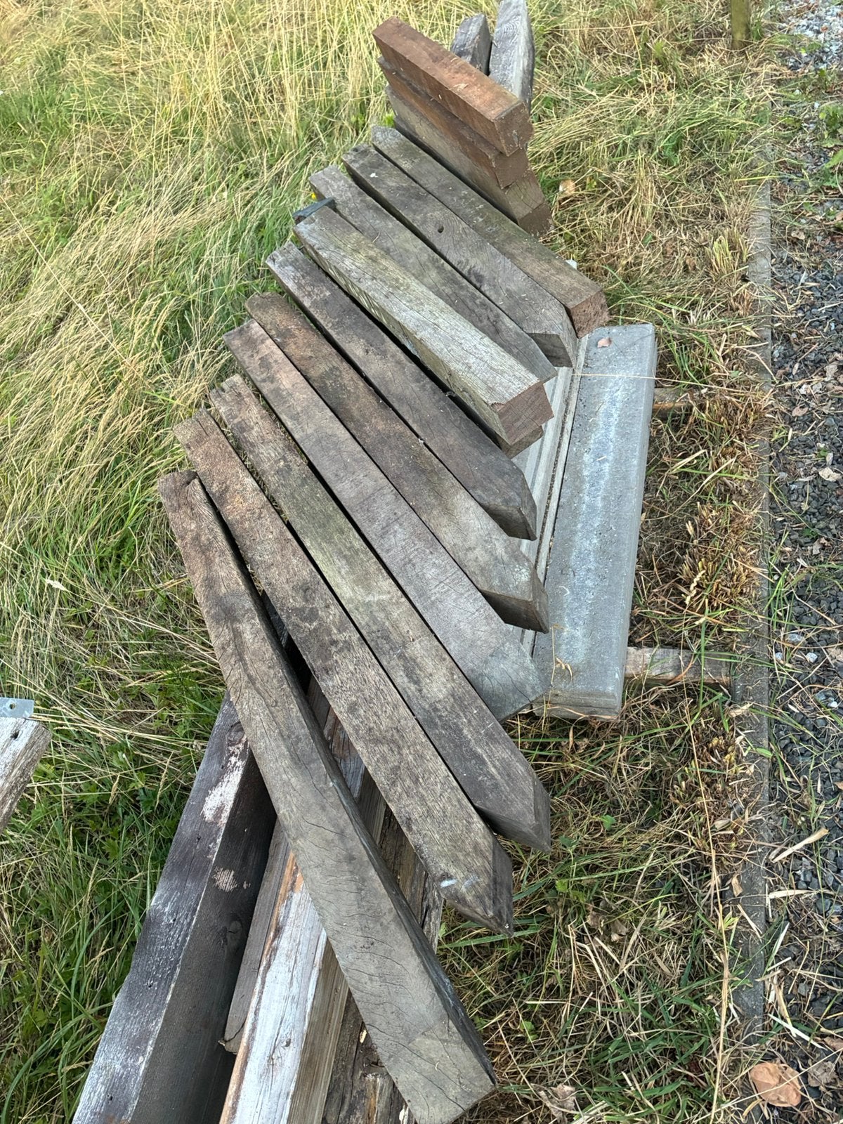 Hardhouten palen max. 1 m lang en 7 cm dik, Ophalen, Gebruikt, Palen, Hardhout