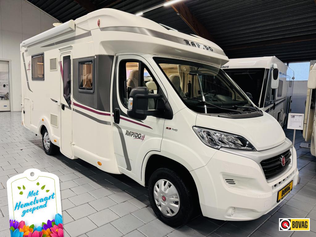 VERKOCHT! Rapido 656 F Queensbed Hefbed, Caravans en Kamperen, Ringverwarming, Fiat, Bedrijf, Luifel