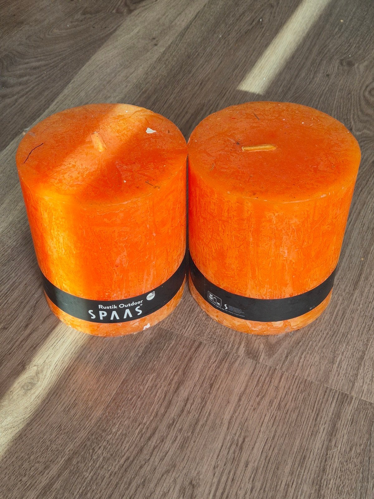 Rustieke kaarsen D13cm H15cm, Ophalen, Overige merken, Oranje, 15 cm