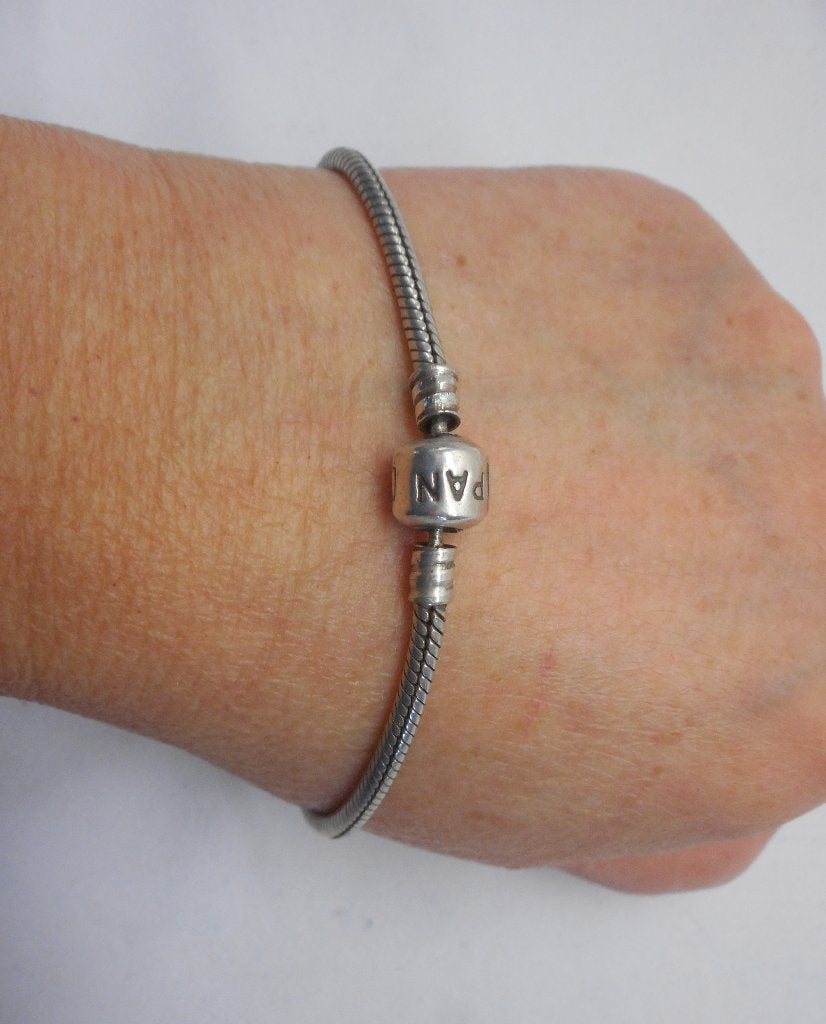Zilveren Pandora armband met bol slotje 20,5 cm nr.1898, Verzenden, Zo goed als nieuw, Zilver, Zilver