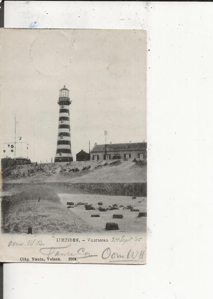 IJmuiden Vuurtoren en Semaphore 26 sept 1905, Ophalen of Verzenden, Voor 1920, Gelopen, Noord-Holland