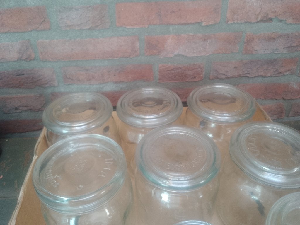6 weckpotten 1 liter vegla, Ophalen of Verzenden, Zo goed als nieuw, Glas, Pot, Bus of Blik