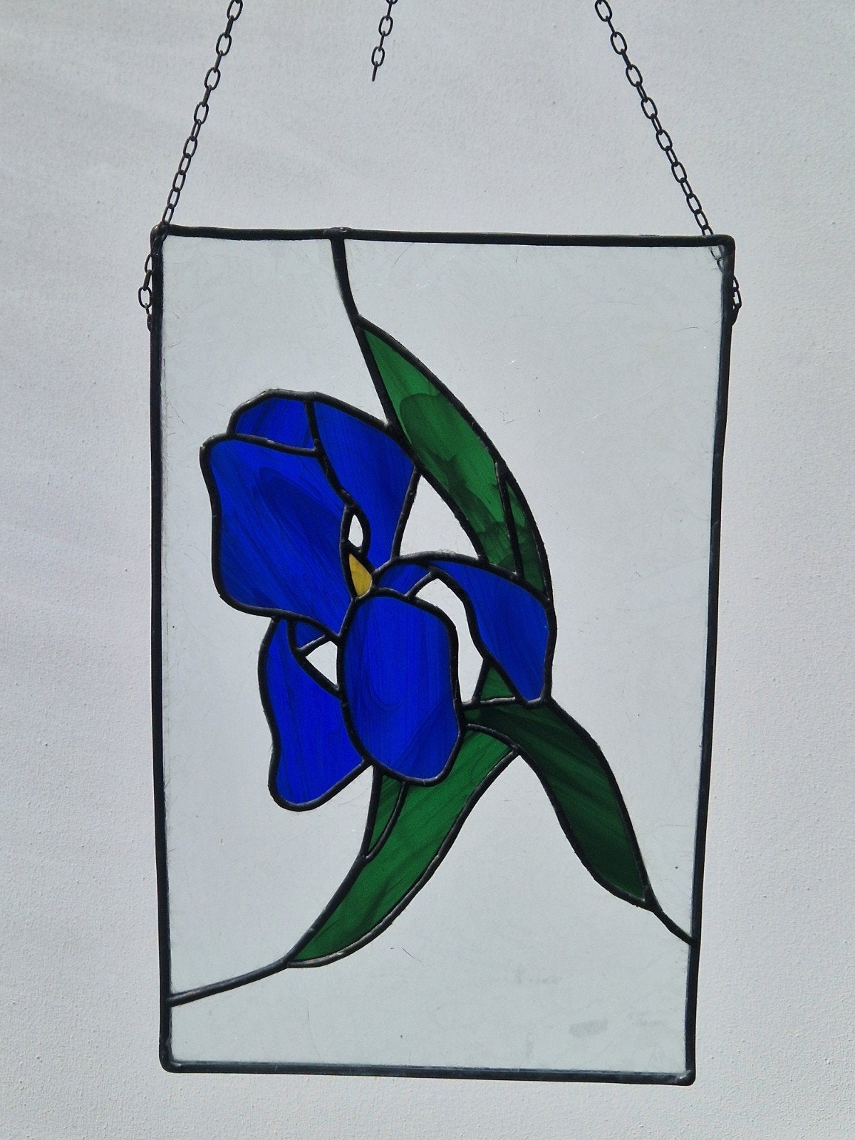Glas in lood raamhanger - Diverse bloemen en landschap, Ophalen of Verzenden