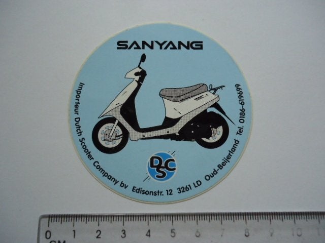 sticker oud Scooter SANYANG oud beijerland dsc brommer, Verzenden, Zo goed als nieuw, Bedrijf of Vereniging