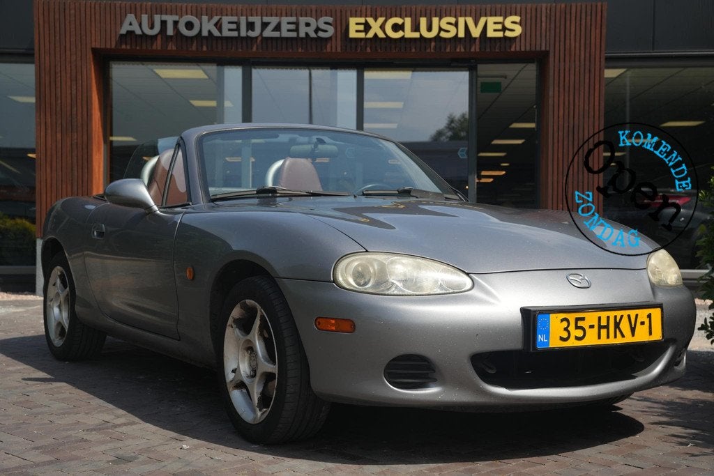 Mazda MX-5 1.6i Exclusive Leer Stoelverwarming, Zwart, 4 cilinders, Cabriolet, 1010 kg