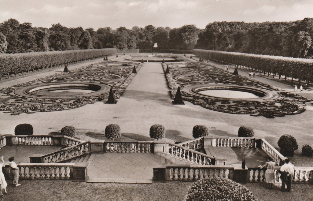 Q003 ansichtkaart schloss augustusburg bruhl 1959 z/w, Ophalen of Verzenden, 1940 tot 1960, Ongelopen, Duitsland