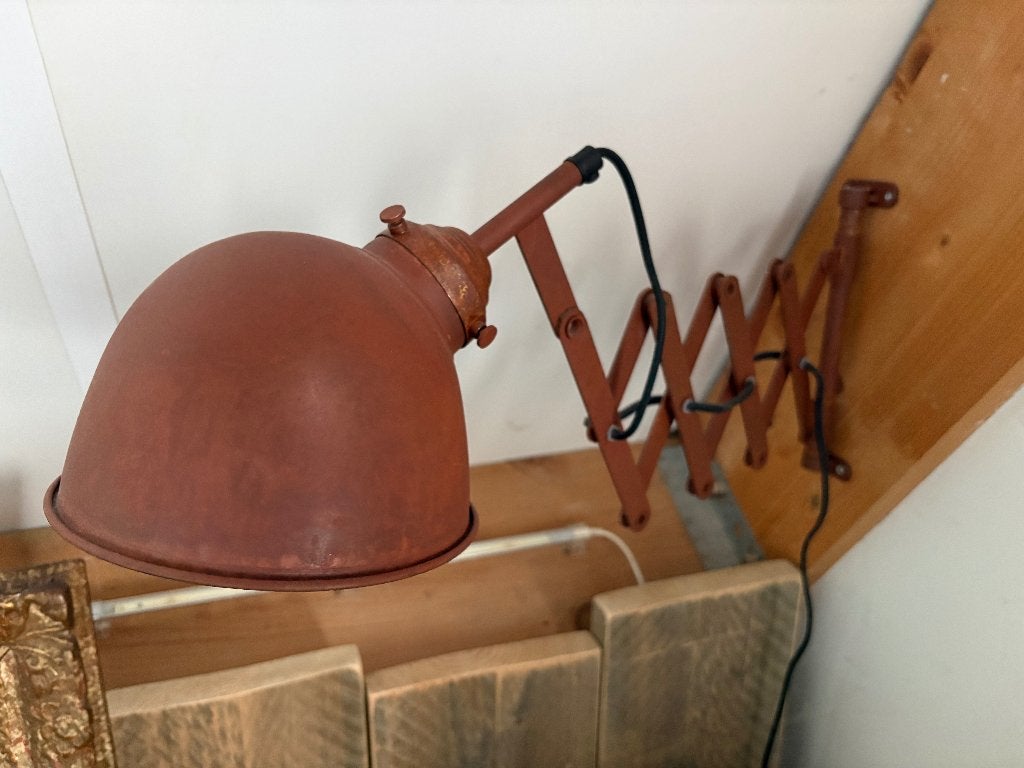 stoere wandlamp, Ophalen, Met schakelaar, Bruin, Zo goed als nieuw