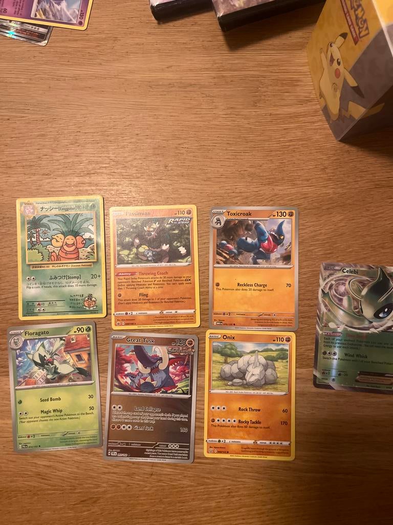 Diverse Pokémon kaarten - Celebi ex, Onix, Toxicroak en meer, Ophalen of Verzenden, Gebruikt, Meerdere kaarten, Foil