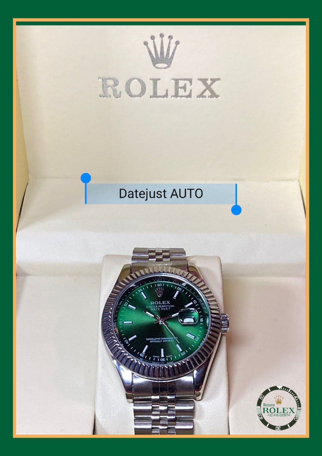 RLX DJ groen automatisch INCL. luxebox, Overige merken, Nieuw, Ophalen of Verzenden, Waterdicht