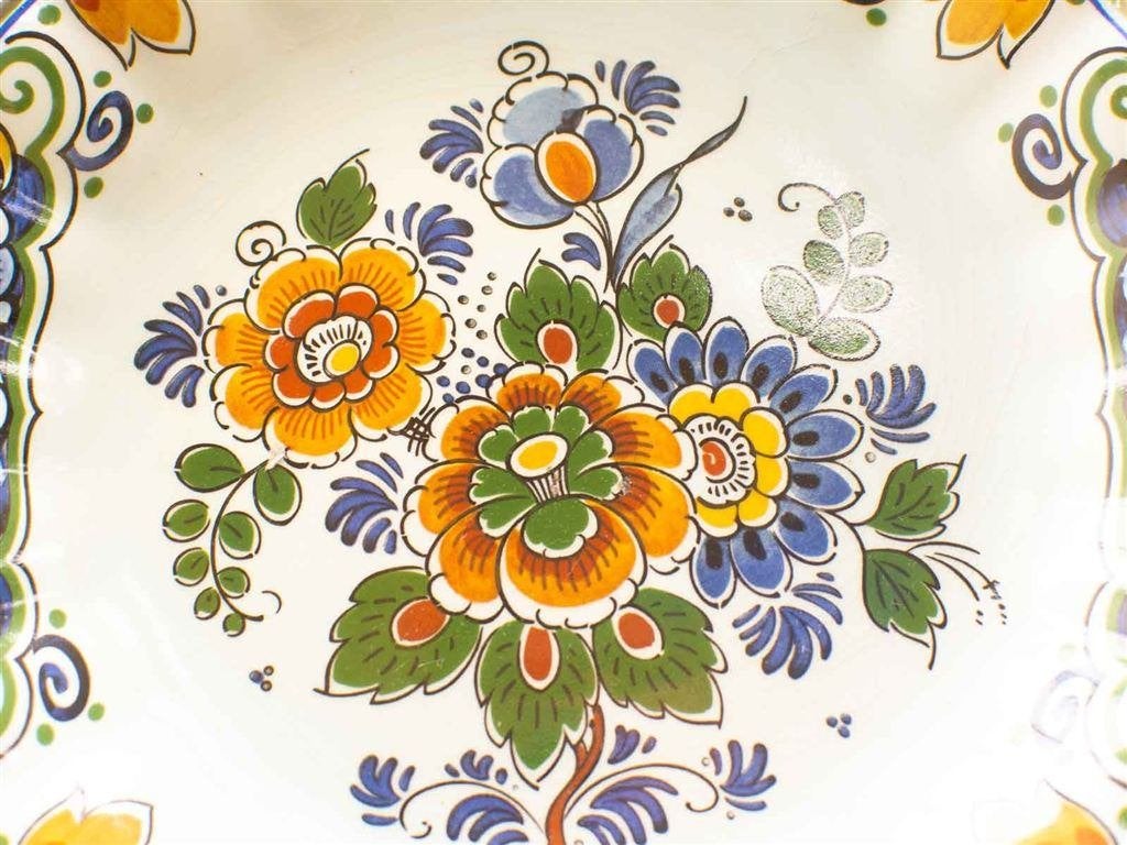 Delft polychroom wandbord 35622, Ophalen of Verzenden, Gebruikt