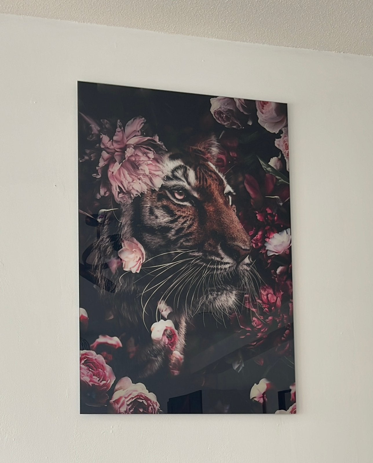 Glasschilderij Tijger Jungle, Ophalen