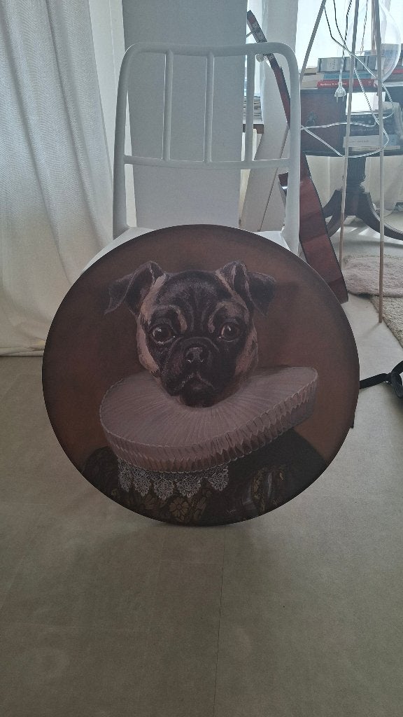 Hond op canvas, Ophalen, Schilderij