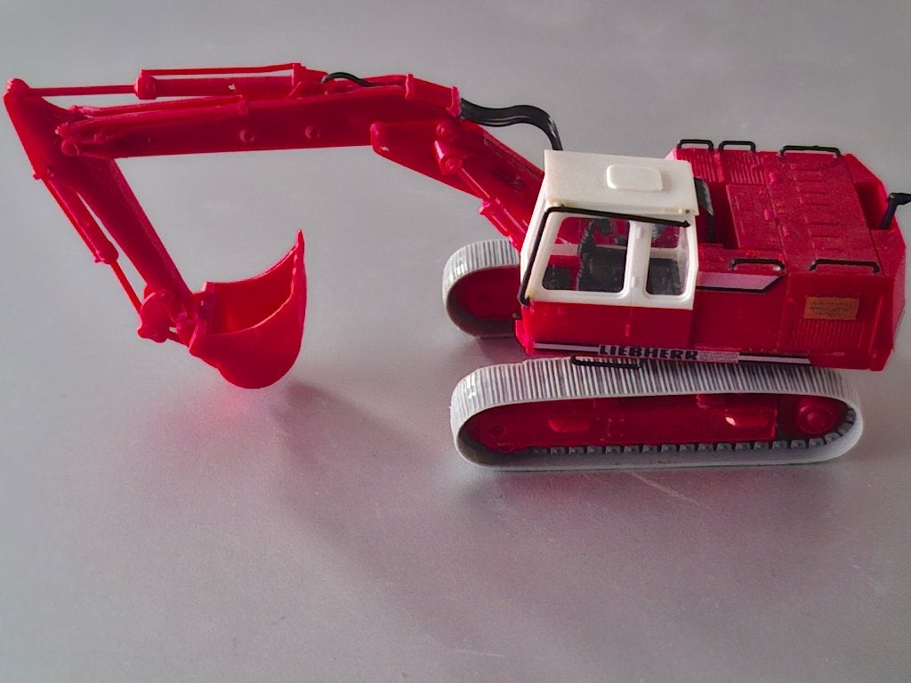 1:87 Liebherr rupskraan graafmachine €12, Verzenden, Zo goed als nieuw, Hijskraan, Tractor of Landbouw