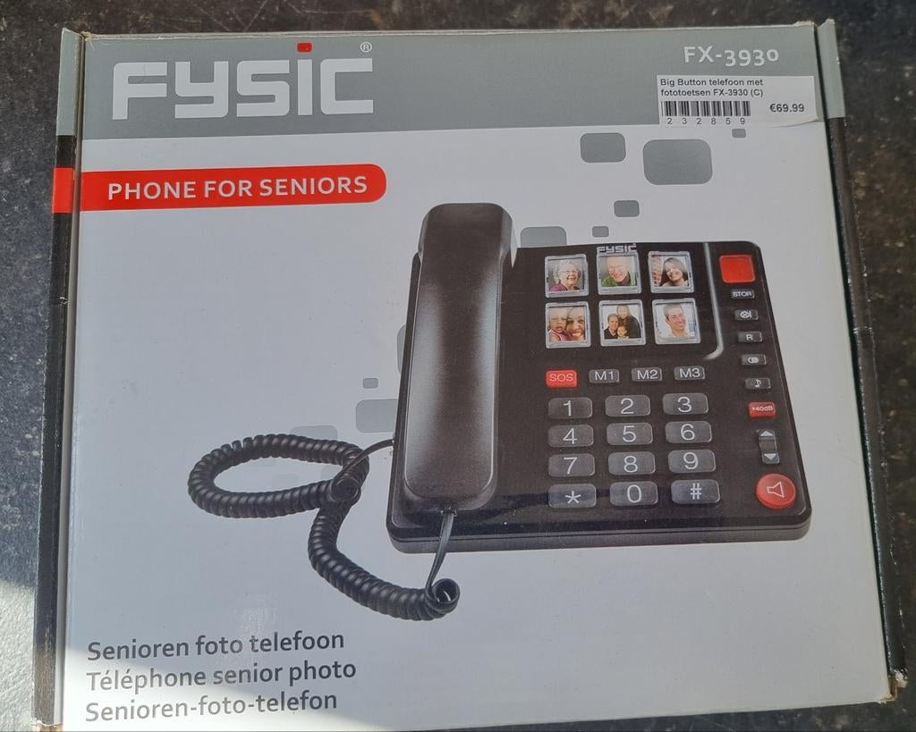 Fysic FX-3930 Senioren Foto Telefoon - Zo goed als nieuw, Ophalen of Verzenden, Zo goed als nieuw, 1 handset