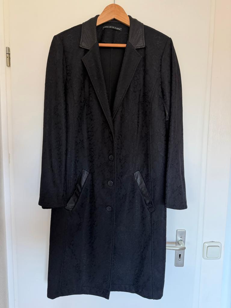 Creme De La Creme Blazer L - Zwart met leerdetails, Zwart, Maat 42/44 (L), Ophalen of Verzenden, Zo goed als nieuw