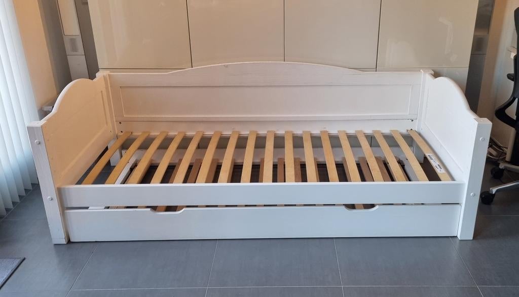 Flexworld bed 90x200 wit met slaaplade, Ophalen, Gebruikt, 90 cm, Eenpersoons
