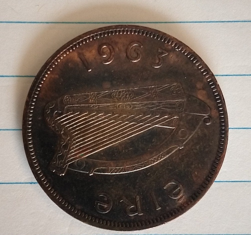 ierse munt 1 eire 1963, volgnr 211, Ophalen of Verzenden, Ierland, 2 euro, Losse munt
