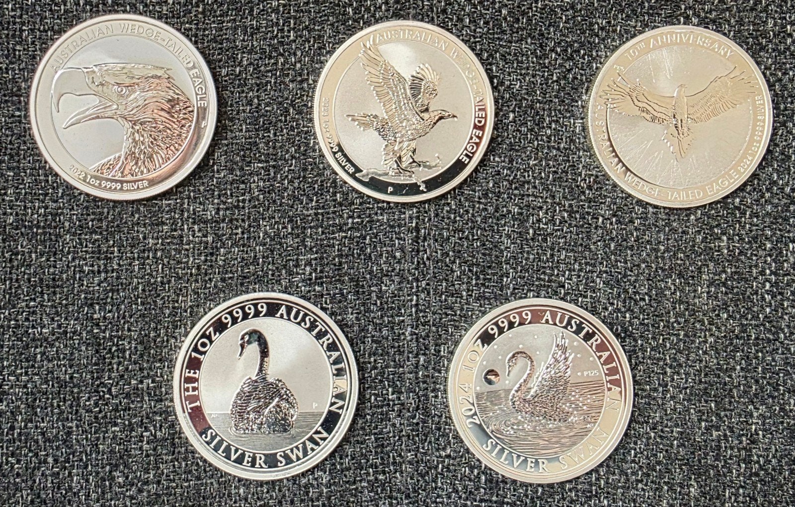 5 oz Wedge-Tailed Eagle & Swan Zilveren Munten, Ophalen of Verzenden, Zilver