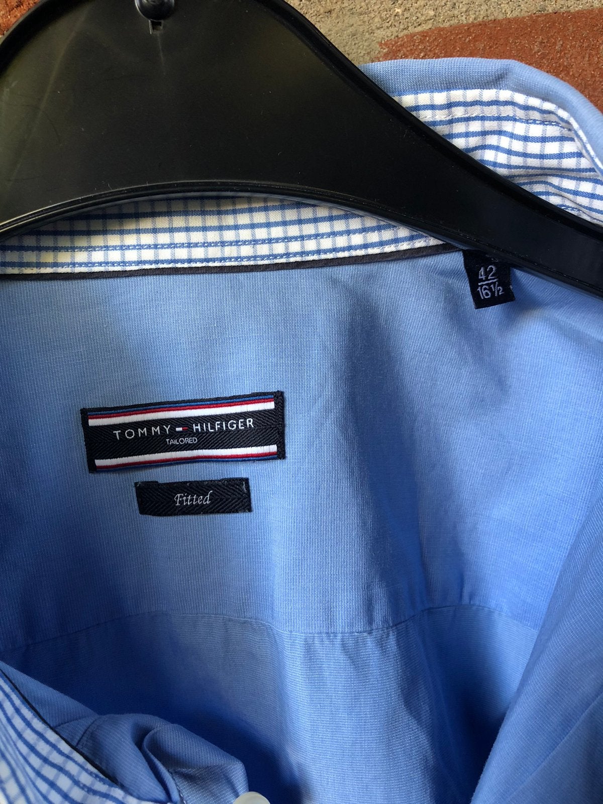 Tommy Hilfiger Tailored overhemd, Fitted, maat 42, Kleding | Heren, Ophalen of Verzenden, Zo goed als nieuw, Blauw, Halswijdte 41/42 (L)