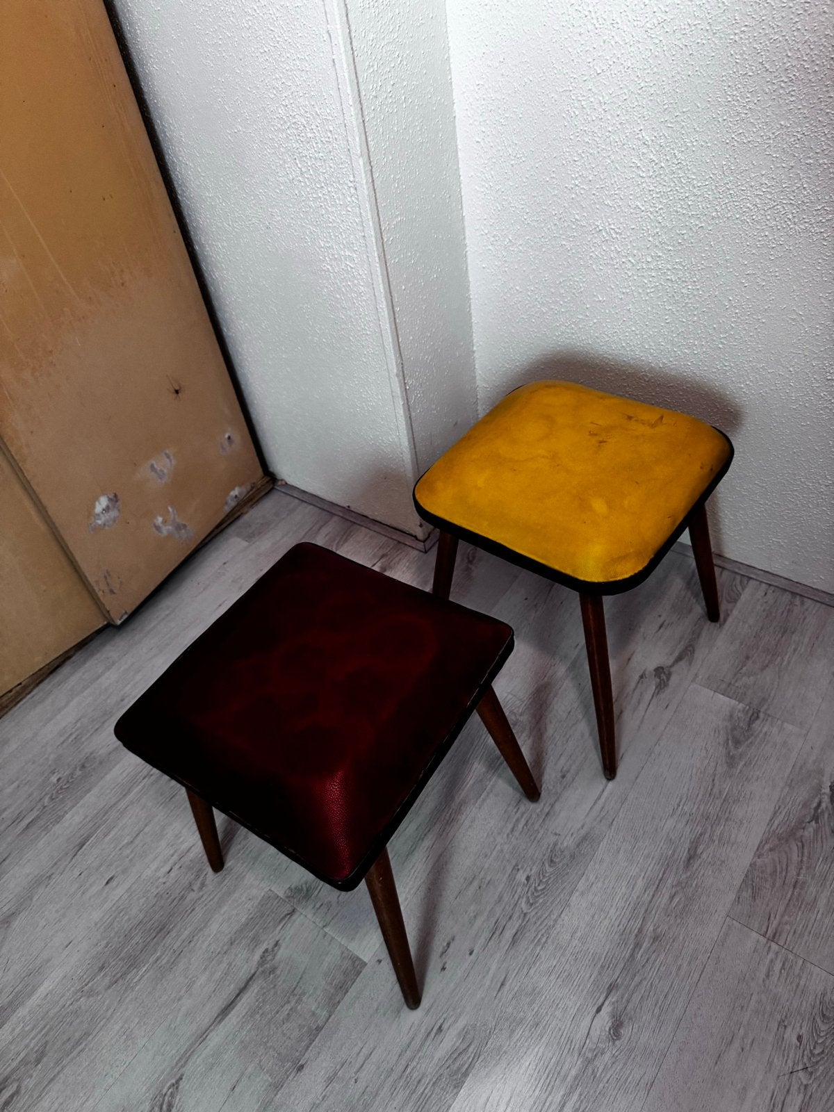 Vintage Krukjes - Rood en Geel, Ophalen, Gebruikt, Hout