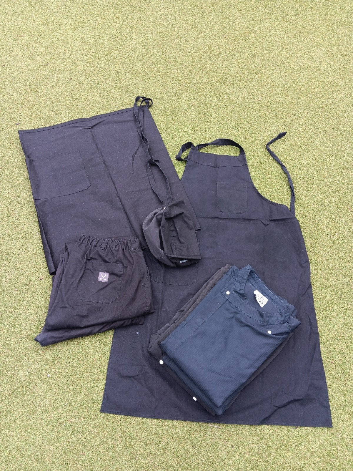 Professionele Chef-kok Kleding Set - Zwart, Ophalen of Verzenden, Gebruikt, Zwart, Schort