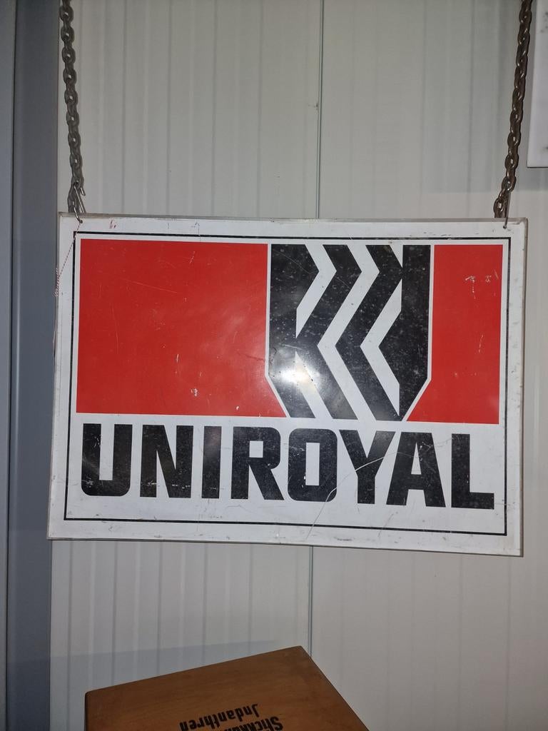Uniroyal metalen reclame bord, Verzamelen, Ophalen, Gebruikt, Reclamebord