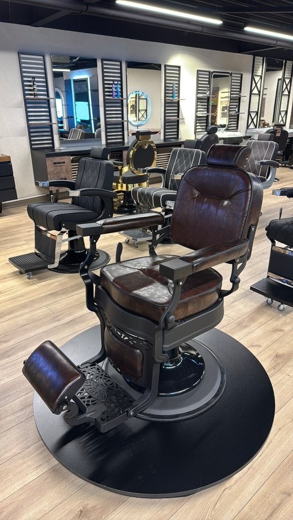 Barberchair barberstoel bruin comfort herenstoel scheerstoel, Overige materialen, Bruin, Nieuw, Ophalen of Verzenden