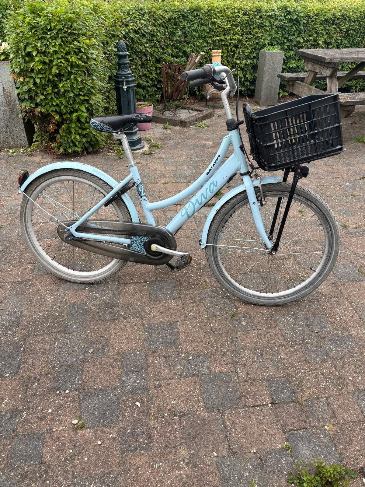 Batavus Diva Meisjesfiets 34 inch, 38cm frame, lichtblauw, Ophalen, Gebruikt, Versnellingen, Batavus