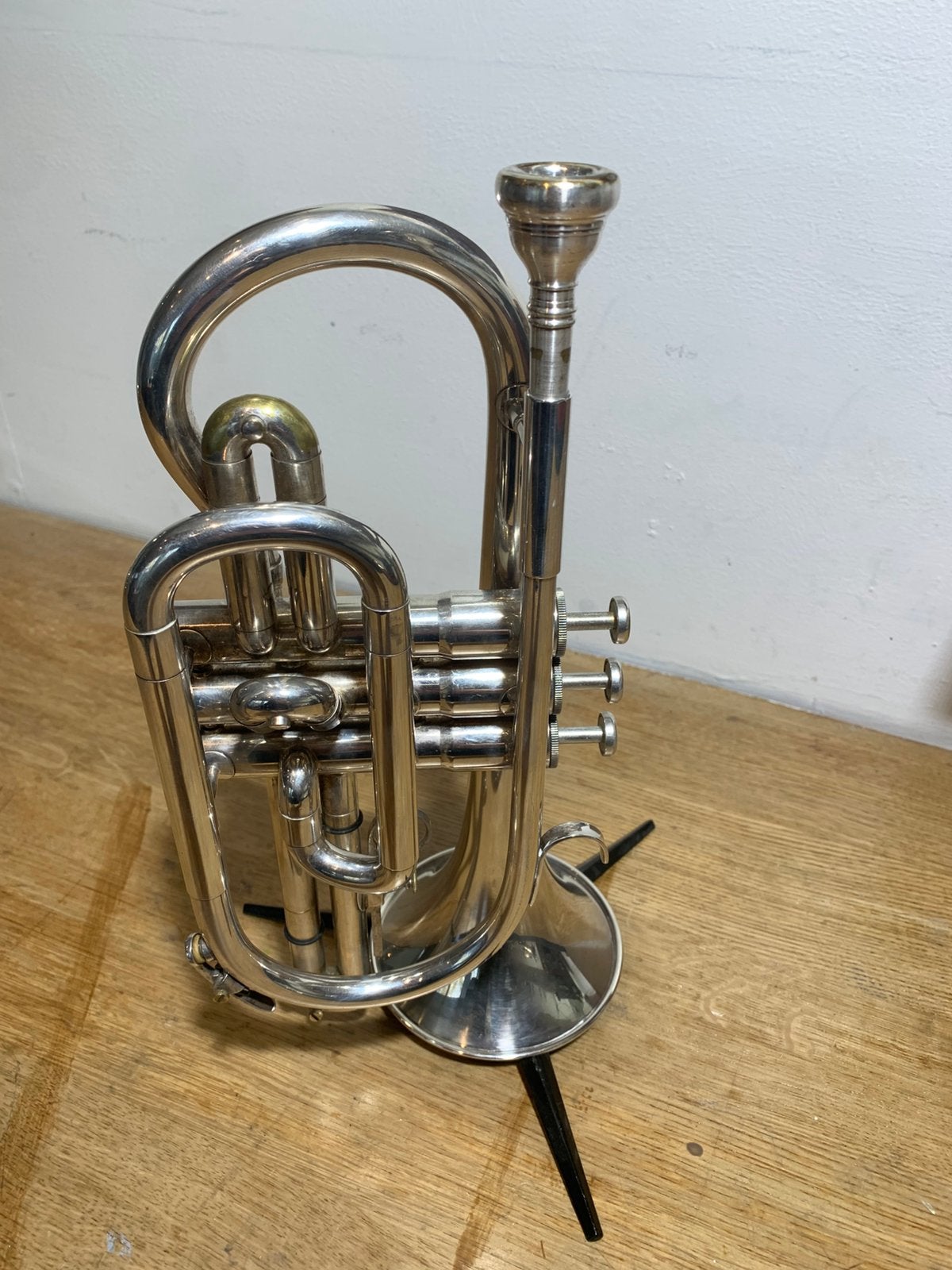 Cornet Besson 600 verzilverd Bb, Ophalen of Verzenden, Gebruikt, Overige typen, Met koffer