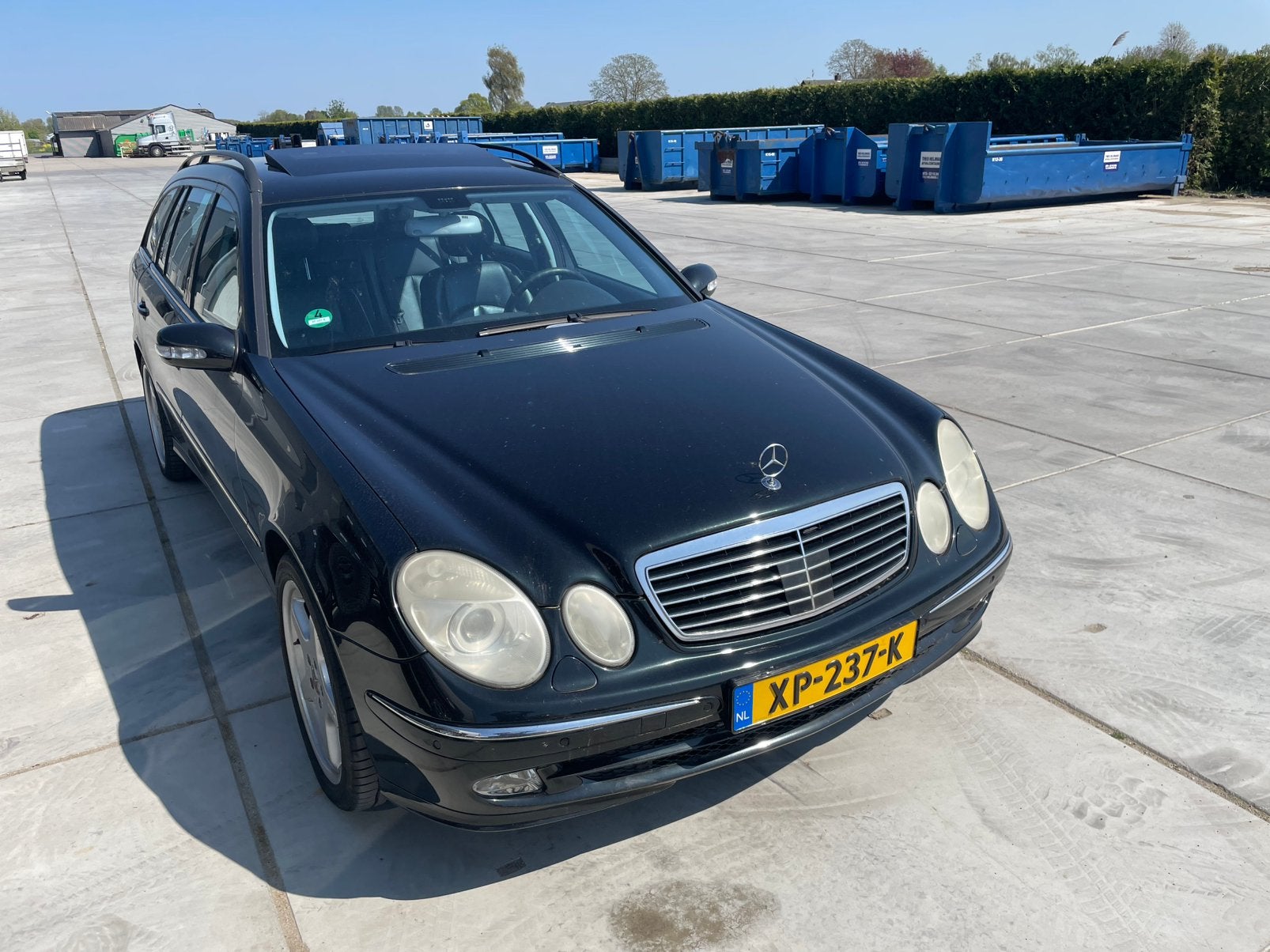 Mercedes-Benz E500 2003 lpg G3, Auto's, Zwart, Leder, Stationwagon, Particulier