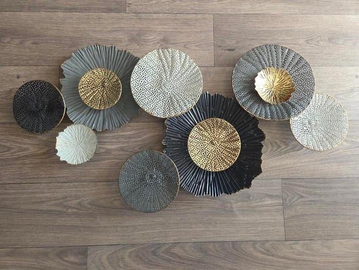 Wanddecoratie Metalen Schalen Kunst, Huis en Inrichting, Woonaccessoires | Wanddecoraties, Ophalen of Verzenden, Zo goed als nieuw