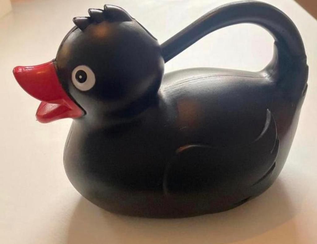 Trendy eend gieter in de vorm van een grote badeend, Ophalen of Verzenden, Zo goed als nieuw, Kunststof