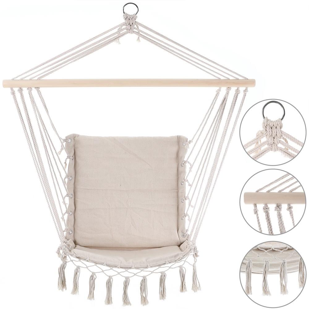 Ibiza Hangstoel Crème 55x100cm met franjes, Overige kleuren, Ibiza bohemian, Nieuw, Ophalen of Verzenden