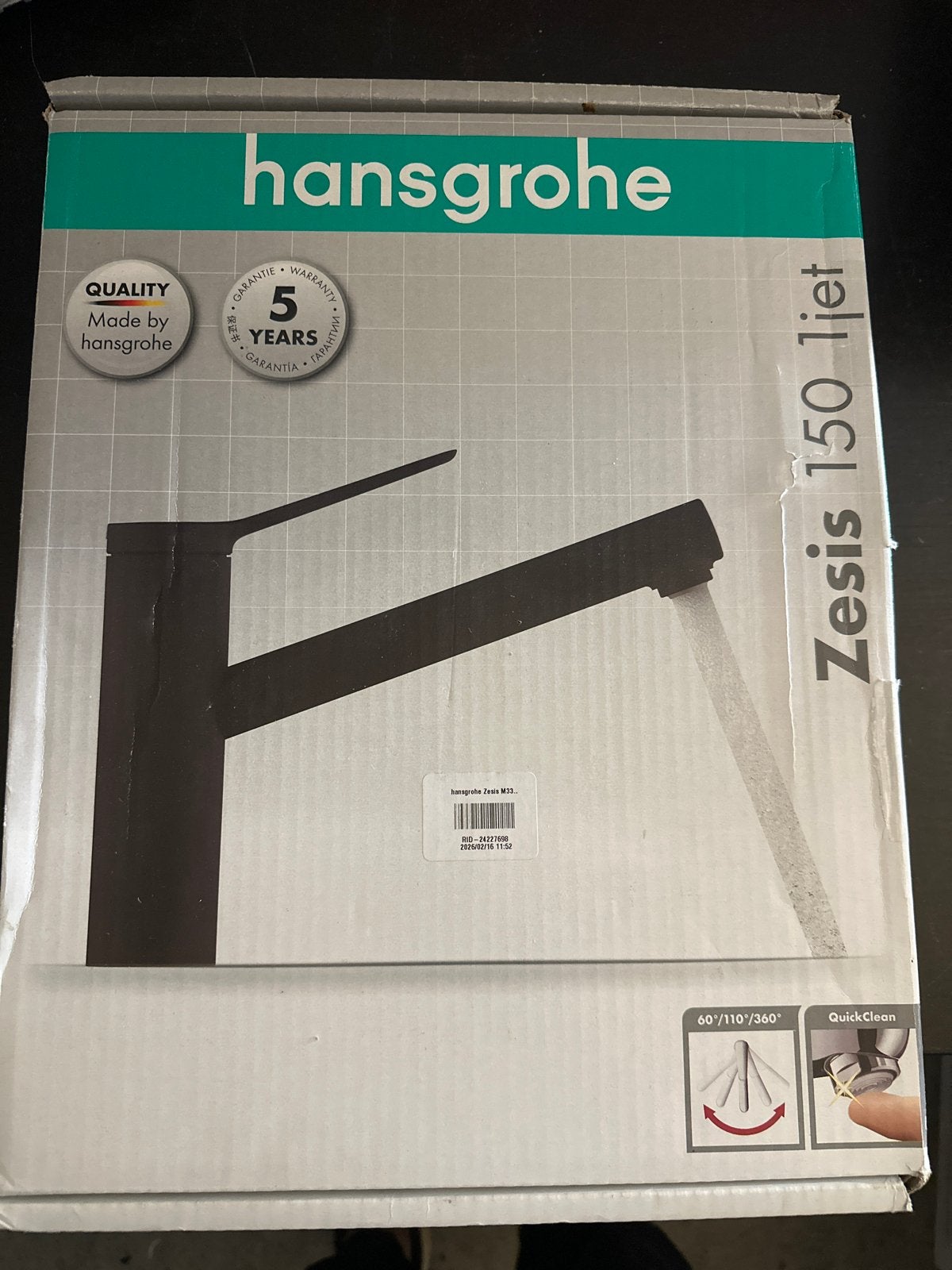 Hansgrohe Zesis 150 1jet Keukenkraan Zwart - Gebruikt, Gebruikt, ., Ophalen of Verzenden, .