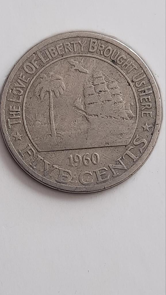 Liberia 5 cents 1960 KM# 14
Oplage
1.000.000, Postzegels en Munten, Munten | Afrika, Ophalen of Verzenden, Overige landen, Losse munt