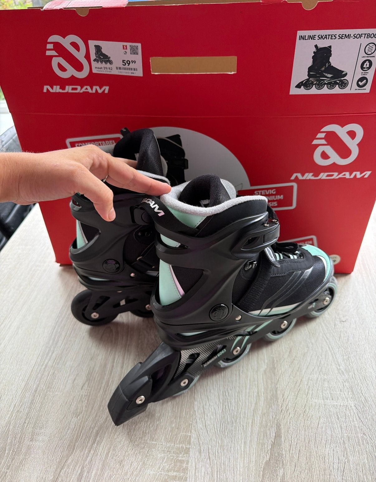 Skeelers nijdam, Sport en Fitness, Skeelers, Zo goed als nieuw, Inline skates 4 wielen, Dames, Ophalen