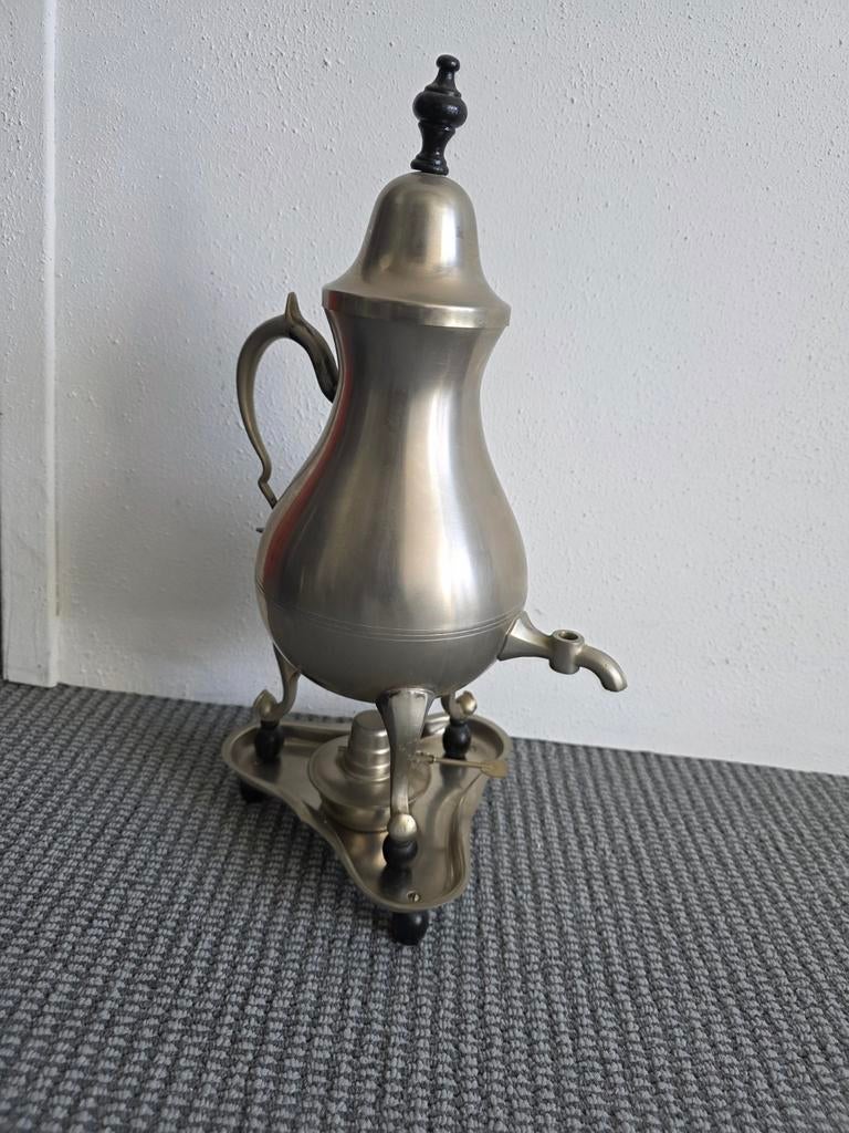 Antieke kraantjespot met brander, Antiek en Kunst, Antiek | Tin, Ophalen