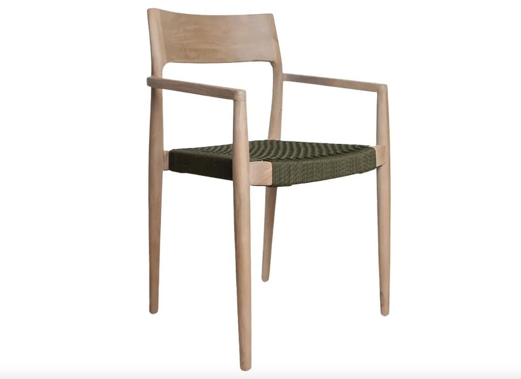 Raw Materials Freya Tuinstoel Teak Arm Set 4 €359 p stuk nu, Raw Materials, Nieuw, Ophalen of Verzenden, Bruin