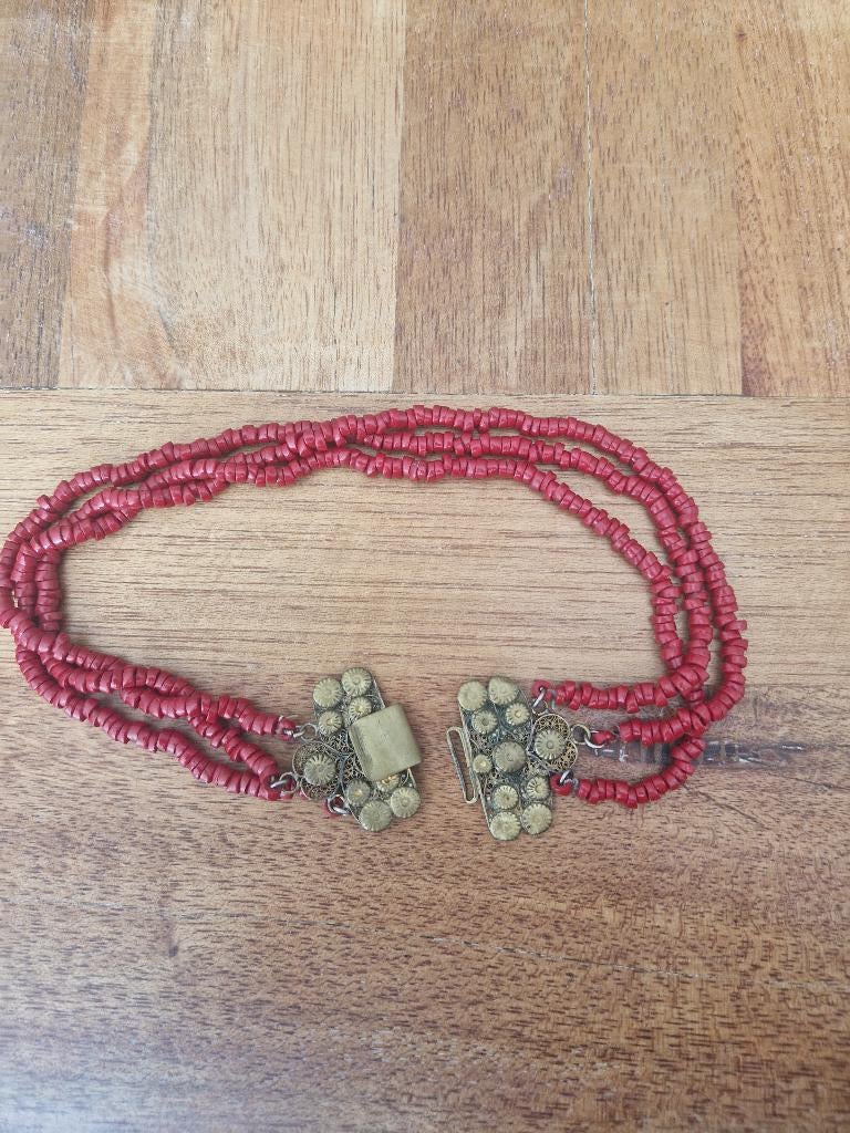 bloedkoraal kettingen, Sieraden, Tassen en Uiterlijk, Kettingen, Ophalen of Verzenden, Gebruikt, Rood, Steen of Mineraal