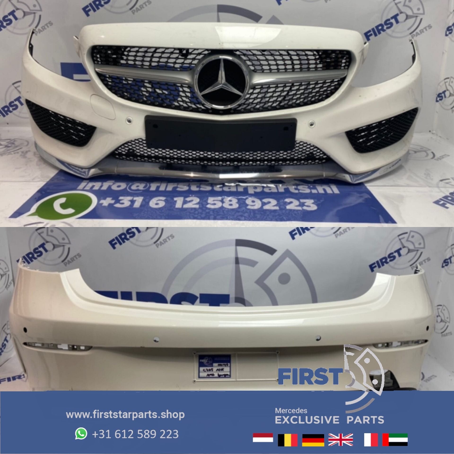 W205 C205 COUPÉ CABRIO AMG PAKKET WIT C KLASSE VOOR + ACHTER