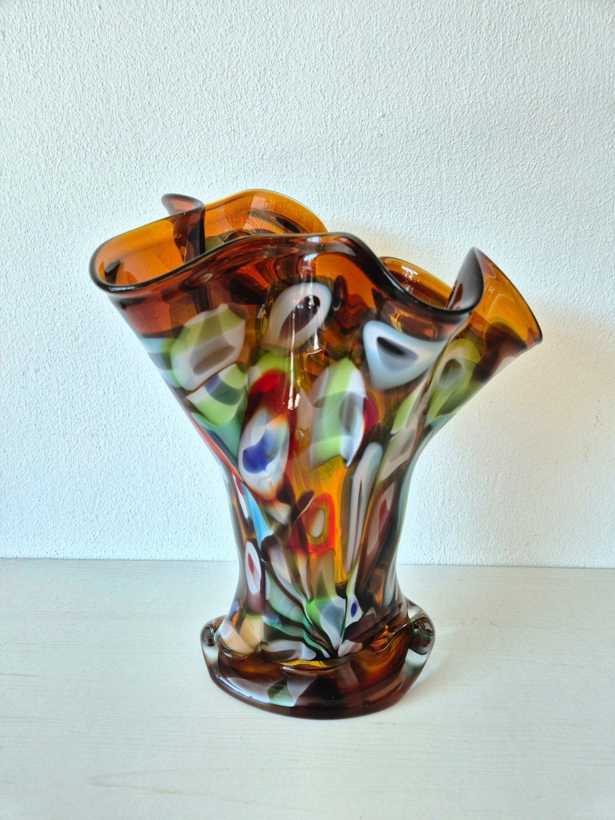 XXL Vintage Fazzoletto Murano-stijl vaas - Confetti design, Ophalen