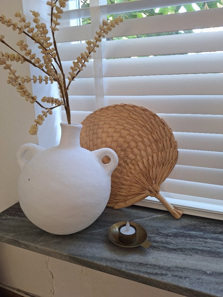 Leuke oosterse waaier, Beige, Boho, Decoratieobject, 32 cm