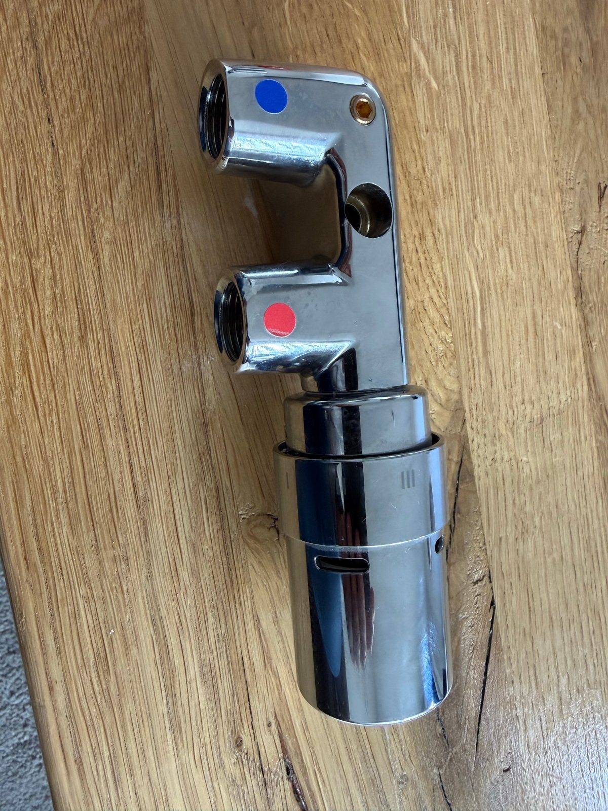 Danfoss Chroom onderblok met thermostaat, Ophalen of Verzenden, Nieuw, Chroom, Douche