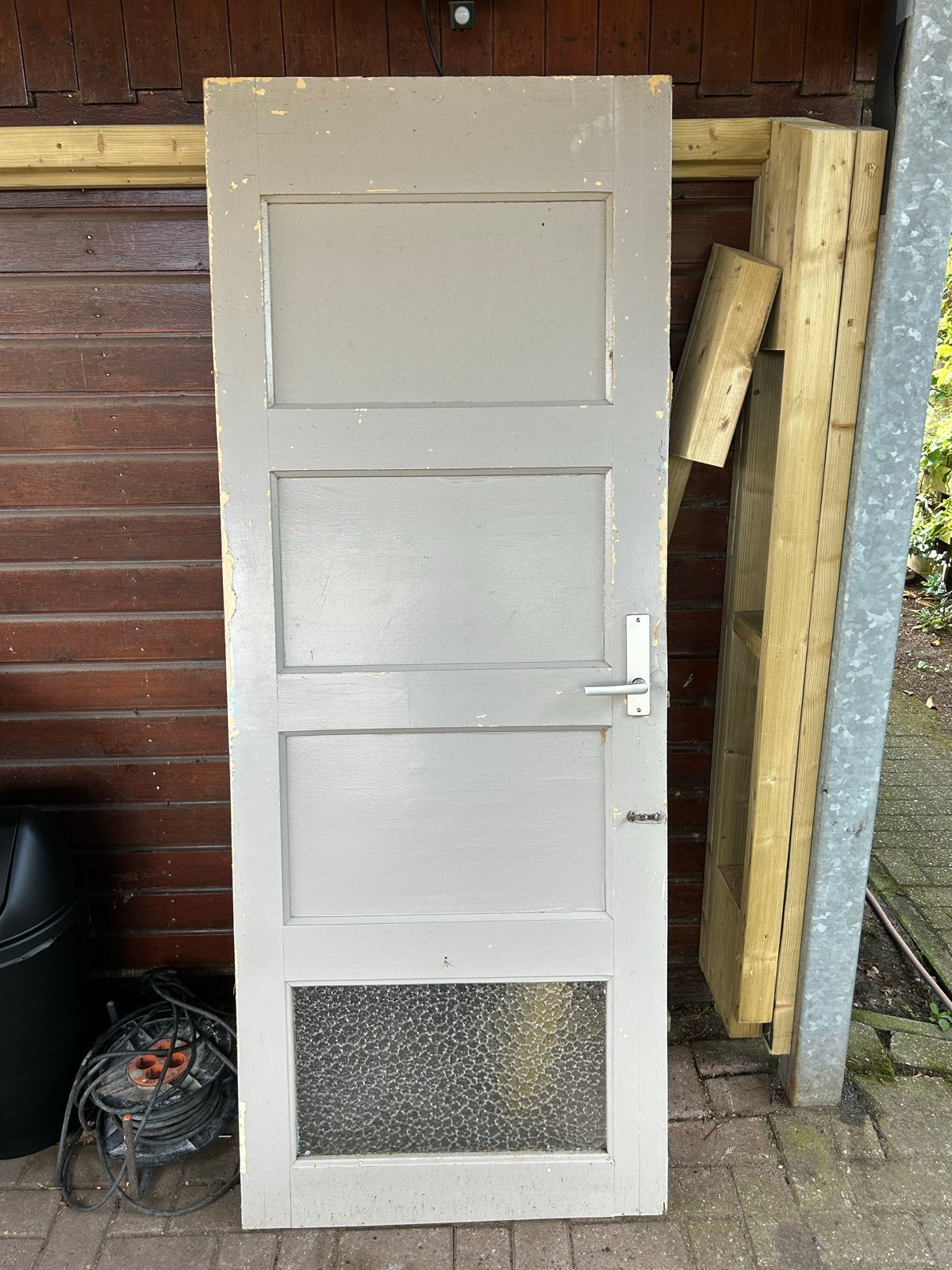 4 vaks bruynzeeldeur 198x77 cm, Doe-het-zelf en Verbouw, Deuren en Horren, Ophalen, Gebruikt, 80 tot 100 cm, Binnendeur